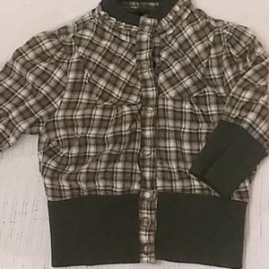 💲2for13💲Green plaid quarter sleeve jacket